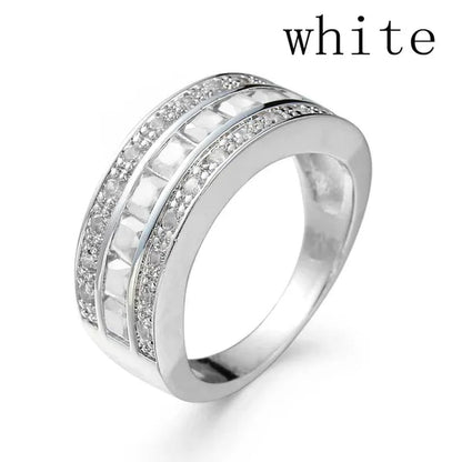 925 Silver Plated Classic Women Mens Jewelry Blue Sapphire CZ Band Gem Ring Sz 7-11 ( Choice Color and Size )