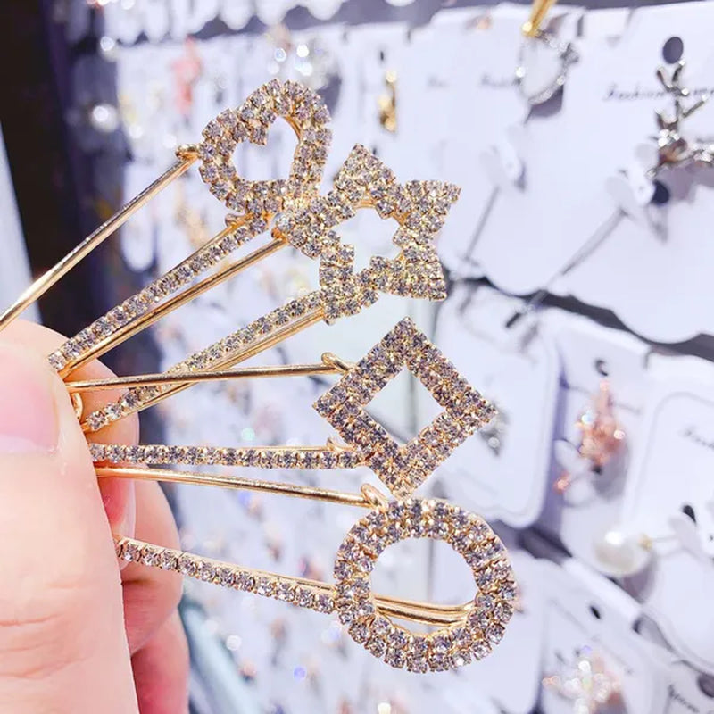Women Brooch Pins Sweater Shawl Clips Crystal Brooches, Safety Pins Dress Shirt Clips for Women Rhinestone brooch women's anti slip button clothing accessories