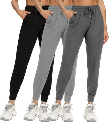 3 Pack Sweatpants for Women-Womens Joggers with Pockets Athletic Leggings for Workout Yoga Running