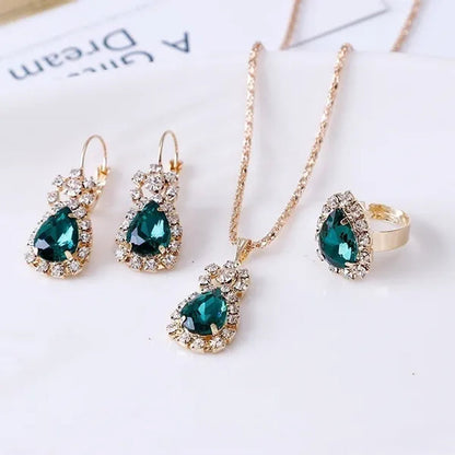 Delysia King Three-piece Ring Necklace Earrings