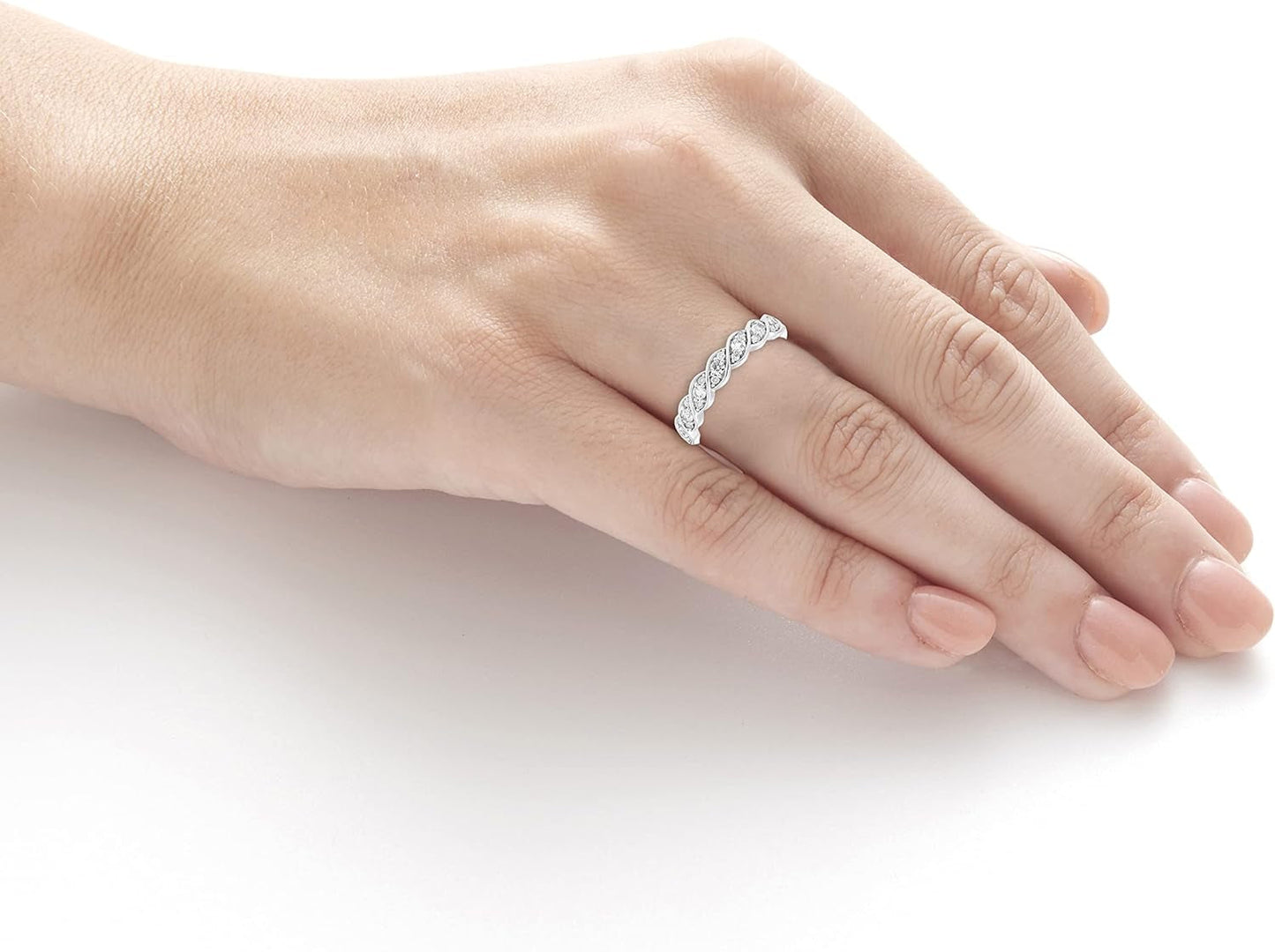 .925 Sterling Silver Natural or Lab-Grown Birthstone Stacking Ring - Choice of Gem Colors & Silhouette