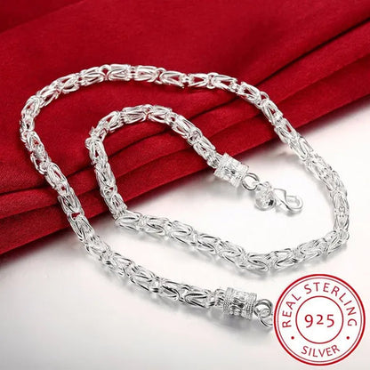 Personality 925 Sterling Silver Spigot Chain Dragon Necklace for Men Women Fashion Silver Jewelry Christmas Gifts