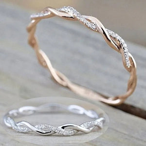 Diamond Ring Engagement Ring Diamond Anniversary Twined Vine Simple Infinity Eternity Ring Bridal Women Promise Ring Anniversary Gold Wedding Bands Size 4-10