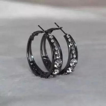 European and American Fashion Hoop Earrings Women'S Earrings Micro-Inlaid White Zircon Delicate Earrings Romantic Valentine'S Day Gift Engagement Earrings Wedding Earrings Anniversary Women'S Jewelry