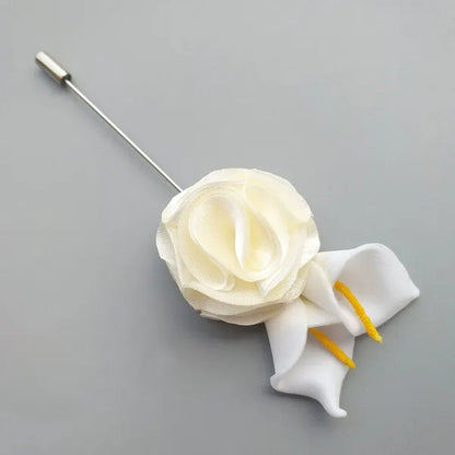 10pcs/lot Handmade Mini Calla Bride Groom Corsage Bridesmaid Sister Dress Flower Boutonniere Men's Suit Brooch Pin Wedding flower