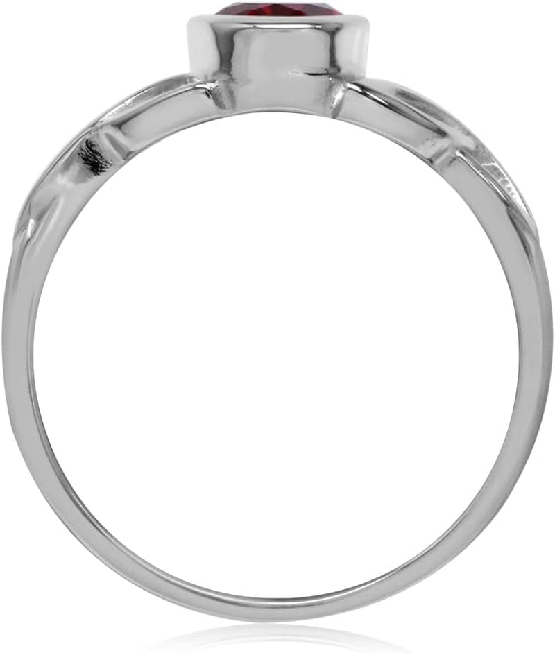 7X5Mm Oval Shape Birthstone Gemstone White Gold Plated or 18K Yellow Gold Plated 925 Sterling Silver Triquetra Trinity Celtic Knot Solitaire Ring Jewelry for Women