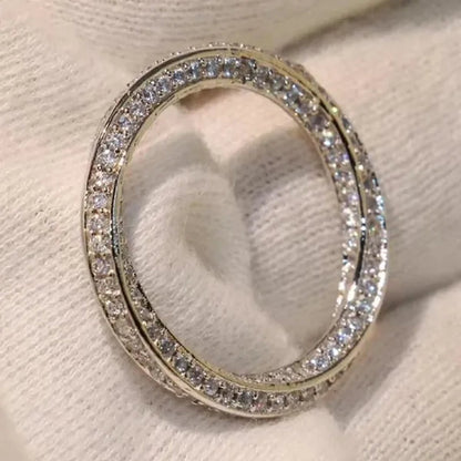 Fashion Woman Ring Dainty 925 Sterling Silver Stackable Jewelry Natural White Sapphire Diamond Band Elegant Bride Engagement Party Wedding Accessories Anniversary Gift Gemstone Rings Size 4-12 Bague Femme
