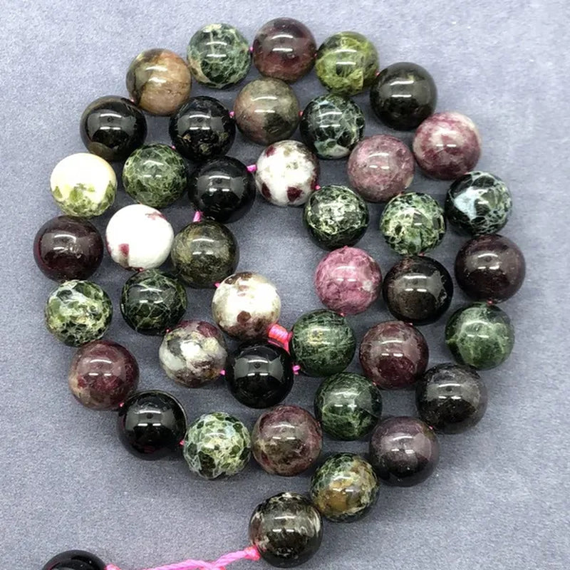 AAAAA Green Tourmaline Beads 6-12mm Round Natural Loose Stone Zeuxite Bracelet