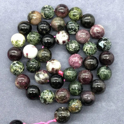 AAAAA Green Tourmaline Beads 6-12mm Round Natural Loose Stone Zeuxite Bracelet