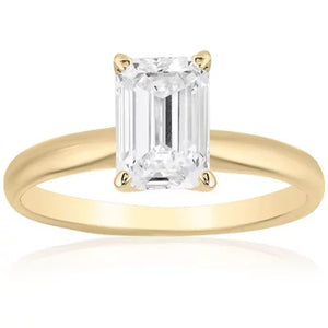 Superior Quality VS Collection 1.5 CT. T.W. Emerald Shaped Diamond Solitaire Ring in 18K Gold (I, VS2)