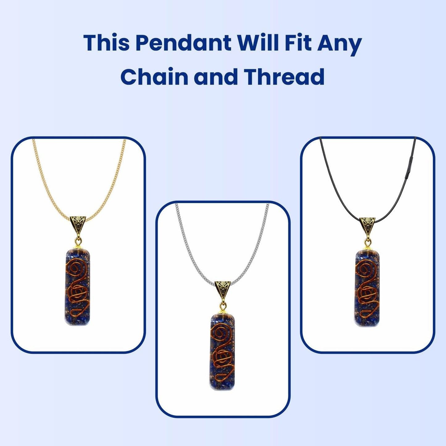 Lapis Lazuli Pipe Pendant, Lapis Lazuli Pendant Necklace Chakra Jewelry for Women & Men, Self-Healing Handmade Lapis Lazuli Crystal Gemstone Necklace for Reiki & Meditation