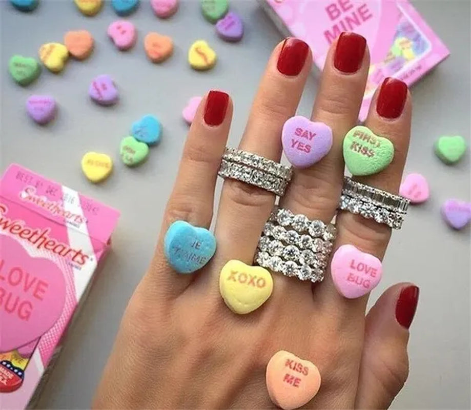 For Beauties! 1PC Pave Setting Square Heart Oval T-Shape Simulated Diamond CZ Eternity Band Engagement Wedding Stone Rings - WORLD TIME VISITS
