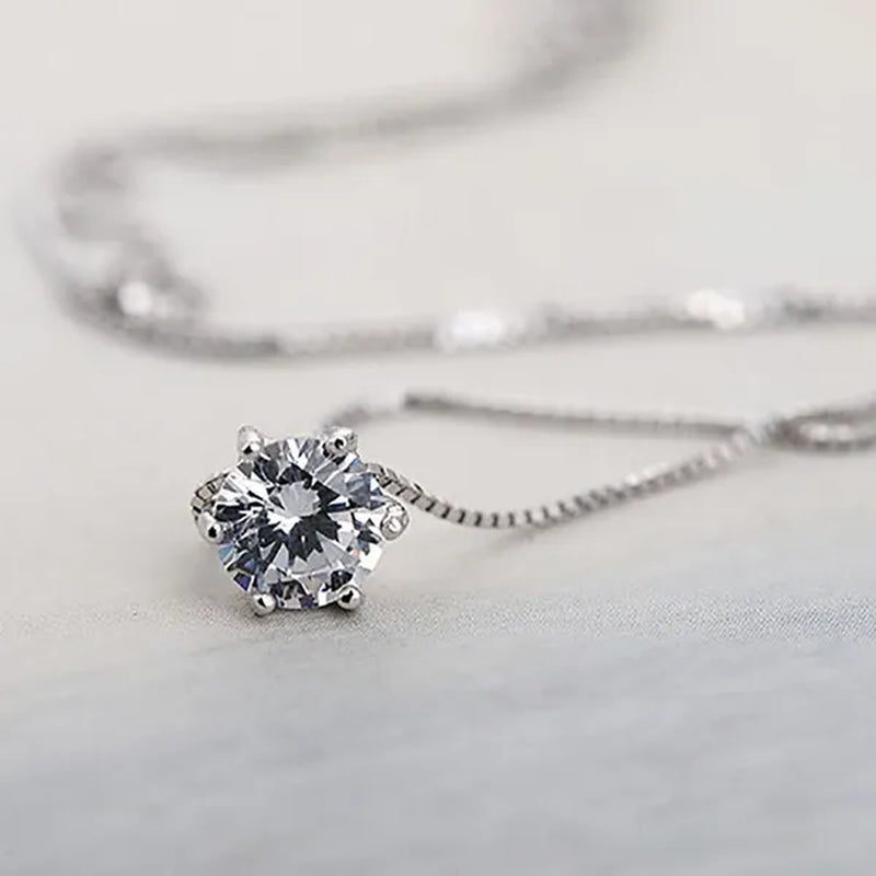 Women Simple Trendy Zircon Rhinestone Choker Necklace Shine Diamond Silver Chain Jewelry