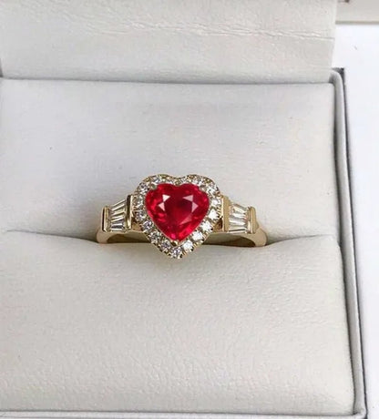 4 colors elegant and noble fashion heart - shaped zirconia ring sea blue heart - shaped inlaid ladder zirconia ring engagement wedding anniversary banquet birthday Christmas gift romantic bride wedding eternal jewelry ring (size 5 - 12) - WORLD TIME VISITS