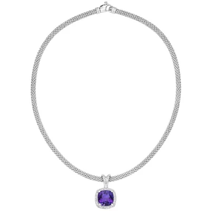 Amethyst and White Topaz Necklace in Italian Sterling Silver