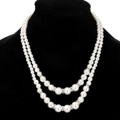Fashion Double Layer Ladies Pearl Necklace Sister Companion Surprise Gift Ladies Necklace Pendant Temperament Diamond Jewelry Accessories Birthday Luxury Anniversary Gift