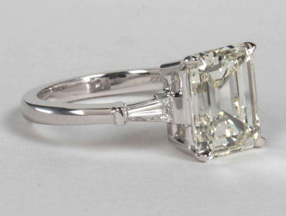 Classic Emerald Cut 4 Carat GIA Certified Diamond Engagement Ring