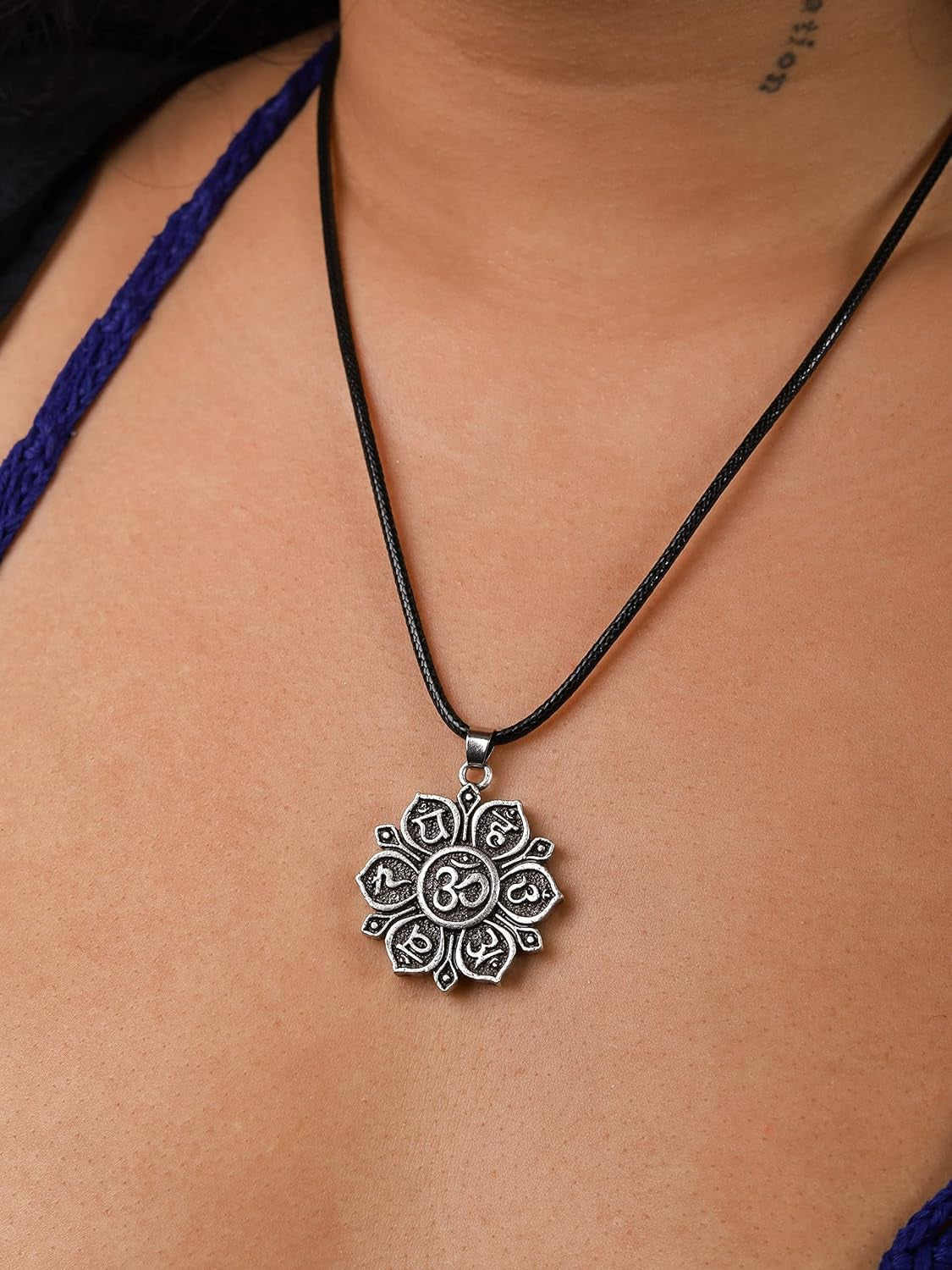 Buddhist Necklace, Dharma Wheel of Life Lotus Flower Yoga Pendant, Jewelry Gift for Men and Women