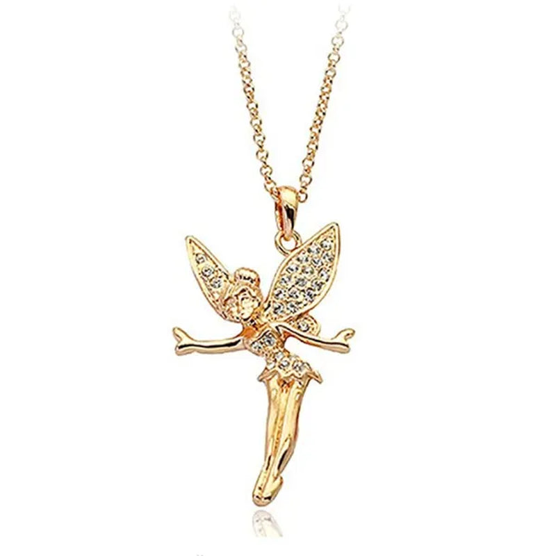 Exquisite Fashion Lovely Dancing Little Angel Pendant Necklace Women'S Zircon Exquisite Necklace Cartoon Jewelry Accessories Birthday Party Anniversary Gift