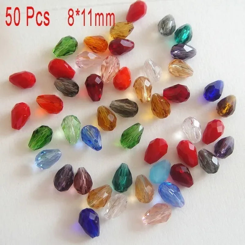 Multi-Color Top Quality Crystal Tear Drop Shape Beads Crystal Glass Beads Loose Spacer round Beads for Jewelry Making
