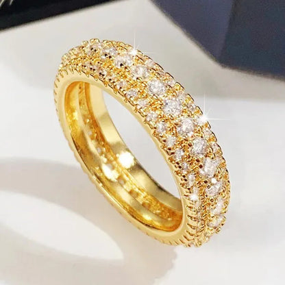 S925 Sterling Silver Micro Pave Diamond Eternity Rings for Women Bridal Engagement Wedding Ring Proposal Gift Jewelry