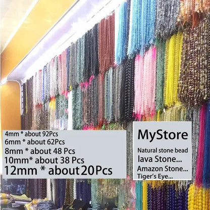1strand/lot 4/6/8/10/12 mm Natural Stone Beads Loose Spacer Bead For Jewelry Making Findings DIY Bracelet Necklace