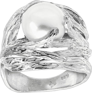 'Nested Cultured Pearl' 9.5-10 Mm Freshwater Cultured Pearl Ring in Sterling Silver