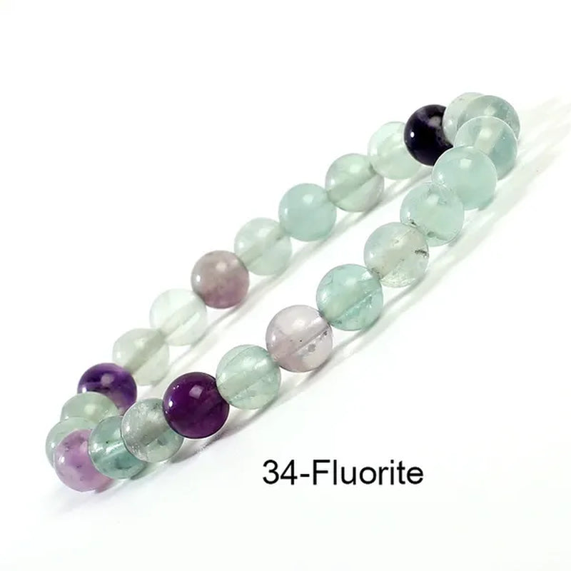43 Style New 8MM Natural Stone Bracelet / Apatite / Agate /amethyst /watermelon /Rose Quartz /Morgan Stone/malachite/Tiger Eye Fashion Bracelet Unisex