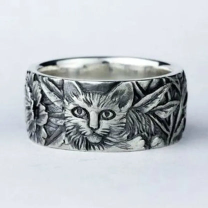 Exquisite 925 Sterling Silver Cat Ring Women Men Party Fine Jewelry