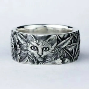 Exquisite 925 Sterling Silver Cat Ring Women Men Party Fine Jewelry