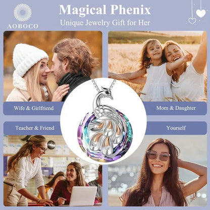 Fashion Phoenix /Snake /Pendant Necklace for Women Sterling Silver Female Jewelry Gifts with Zircon Crystal - WORLD TIME VISITS