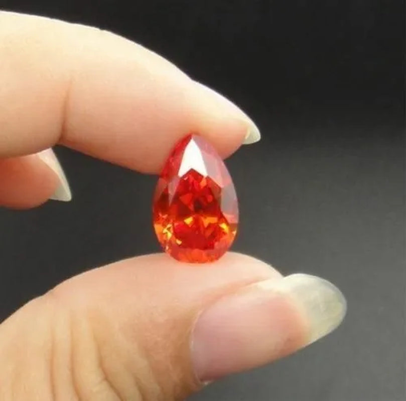 Padparadscha Sapphire 6x8mm 1.73Ct Pear Cut Shape AAAAA VVS Loose Gemstone