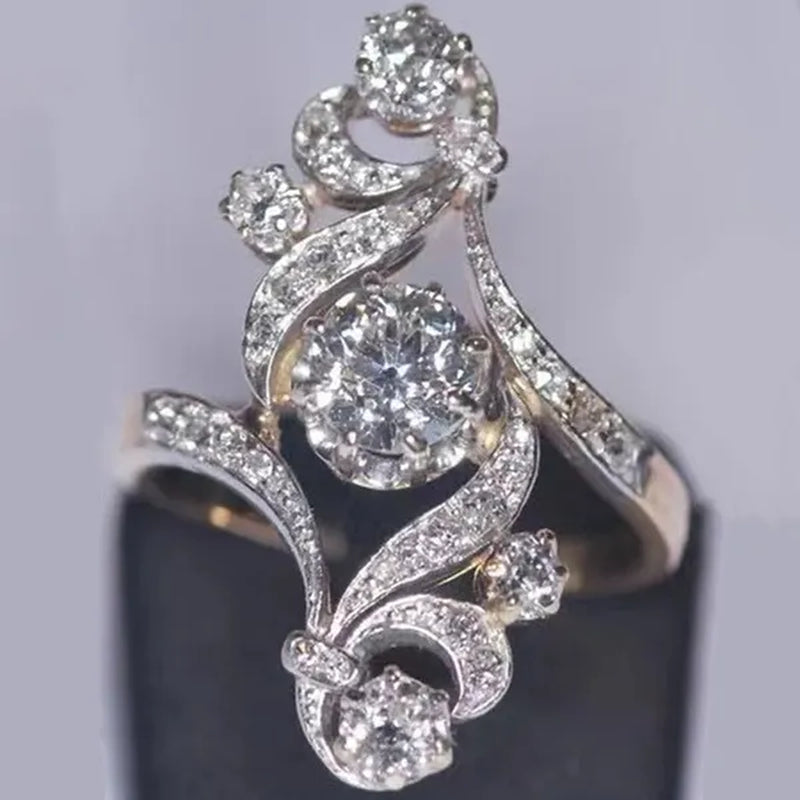 Trendy 925 Sterling Silver Natural Diamond Moissanite Bridal Wedding Rings for Women Party Jewelry Anniversary Ring Bands Gift