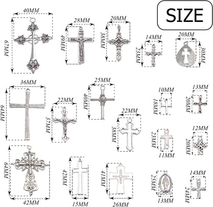Mixed Jesus Christ Cross Crucifix Dangle Pendant