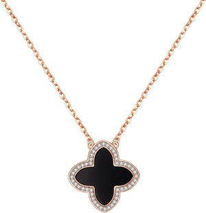Dainty Lucky Clover Necklace 14K Gold Plated Four Leaf Clover Necklace for Women, Simple Necklace Jewelry for Girls Teen
