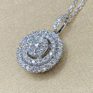 Trendy 925 Silver Micro Inlay Bright Diamond Necklace for Women Engagement Party Jewelry Daily Casual Accessories