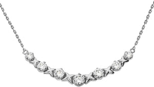 Dazzling 14K White Gold Diamond XOXO Pendant Necklace