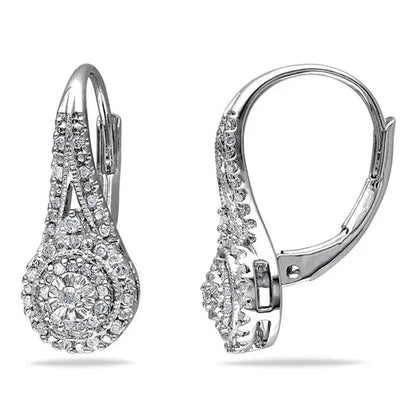 Women Elegant Micro Pave Round Cut Diamond Hoop Huggies Earrings Party Daily Engagement Birthday Gifts Jewelry