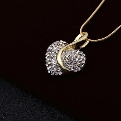 Elegant 1set Fashion Cubic Zirconia Ladies Party Ruby Sapphire Heart Shape Necklace Earring Set Female Gifts Bridal Jewelry Sets