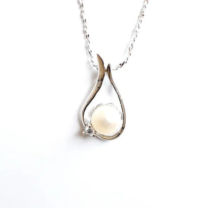 S925 Sterling Silver Pendant Inlay Freshwater Pearls Necklace for Women