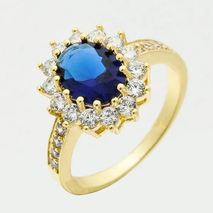 5-Color Noble 3.16ct Sapphire/White/Emerald/Ruby/Amethyst Diamonique Wedding Engagement 14k Yellow Gold Filled Ring Size6-11