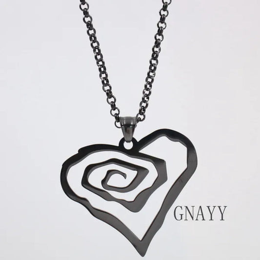 Black Marilyn Manson Heart ROSE Charm NEW MM Rose TOP round Chain 18-36Inch Necklace