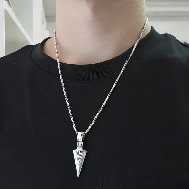 Men's Fashion Jewelry Black Gold Silver Color Pendant Long Chain Necklace Mens Necklaces