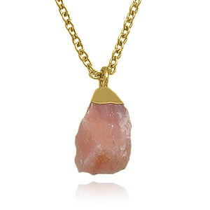 Genuine Pink Opal Necklace for Women - Authentic 925 Sterling Silver Necklace 18K Gold Jewelry, Dainty Raw Choker Pendant Necklace for Teen Girls, October Birthstone Gift for Mothers Day…