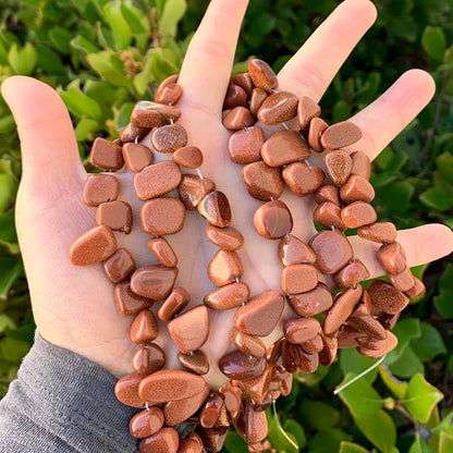 1 Strand  Natural Gold Sandstone Healing Gemstone Free Form Petal Keishi Teardrop Shape 10-20Mm Loose Drop Beads 15 Inch for Jewelry Making GZ6-16