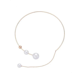 1Pcs Pearl Choker Necklace Elegant Big White Imitation Pearl Choker Necklace Clavicle Chain Fashion Necklace For Women Wedding Jewelry Collar