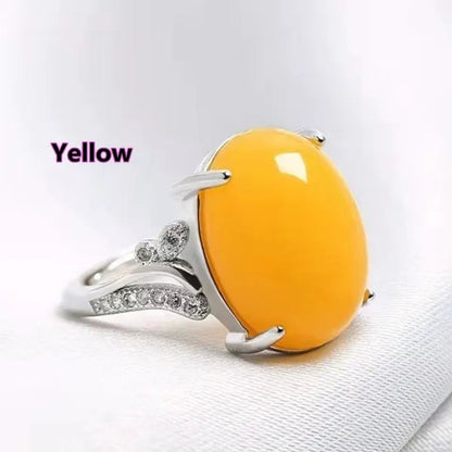 Gem ring  ruby red agate Adjustable opening ring female living ring girlfriend gem ring 5 colors