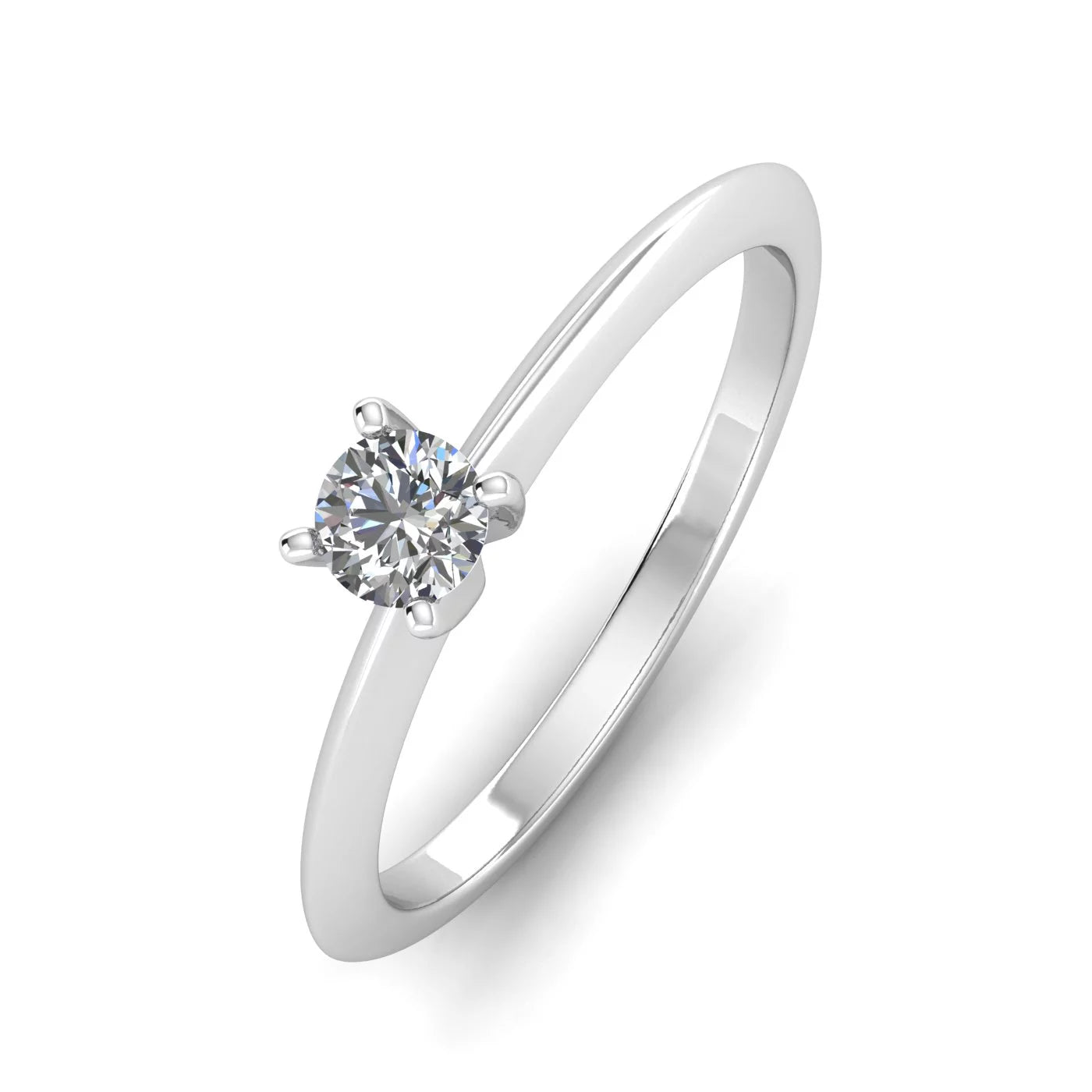 G/SI 1/5Ct Diamond Solitaire Engagement Ring in Sterling Silver
