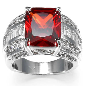 Noble Jewelry Fashion 925 Sterling Silver Ruby zircon wedding rings for women size6-10