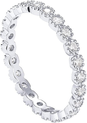14K Gold Plated Rings Cubic Zirconia Band | Marquise Milgrain Eternity Bands | Gold Rings for Women